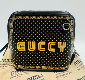 Gucci Black Sega Leather Crossbody Bag