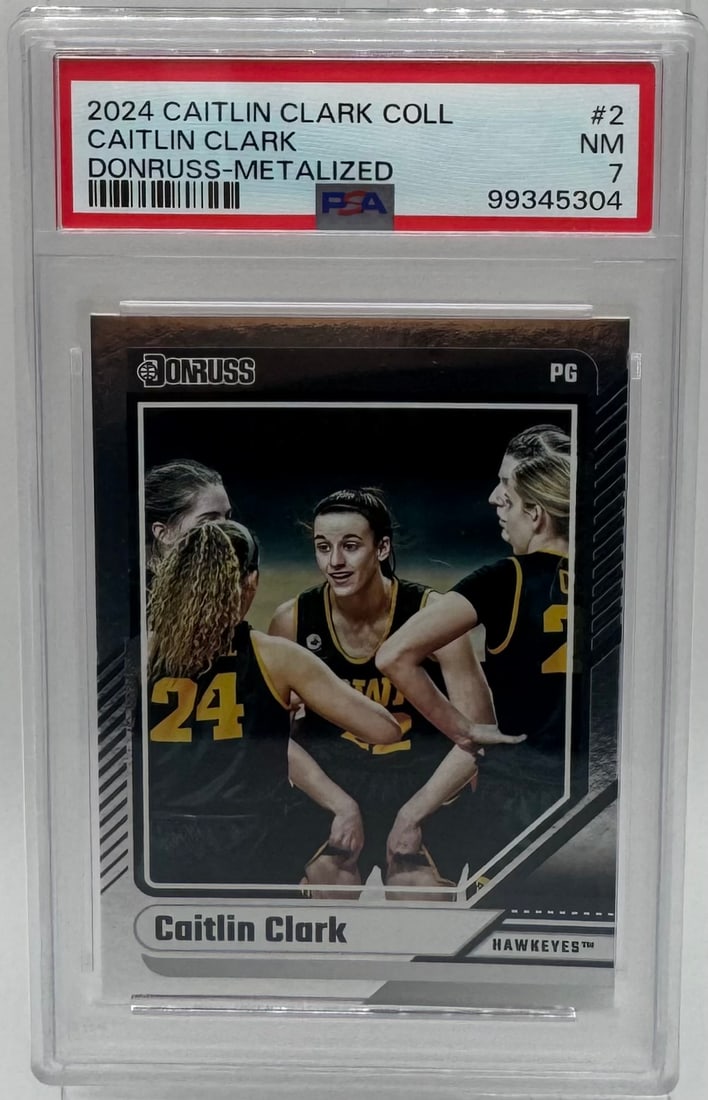 Caitlin Clark Metalized Rookie: 2024 Caitlin Clark Metalized PSA 7