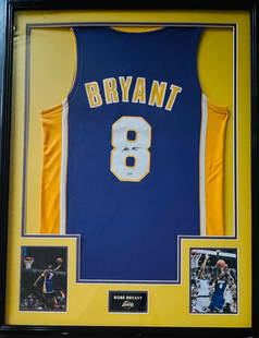 Kobe Bryant Jersey Auto Signed PSA / DNA: Kobe Bryant Jersey Autographed Signed framed with certificate of authenticity by PSA /DNA