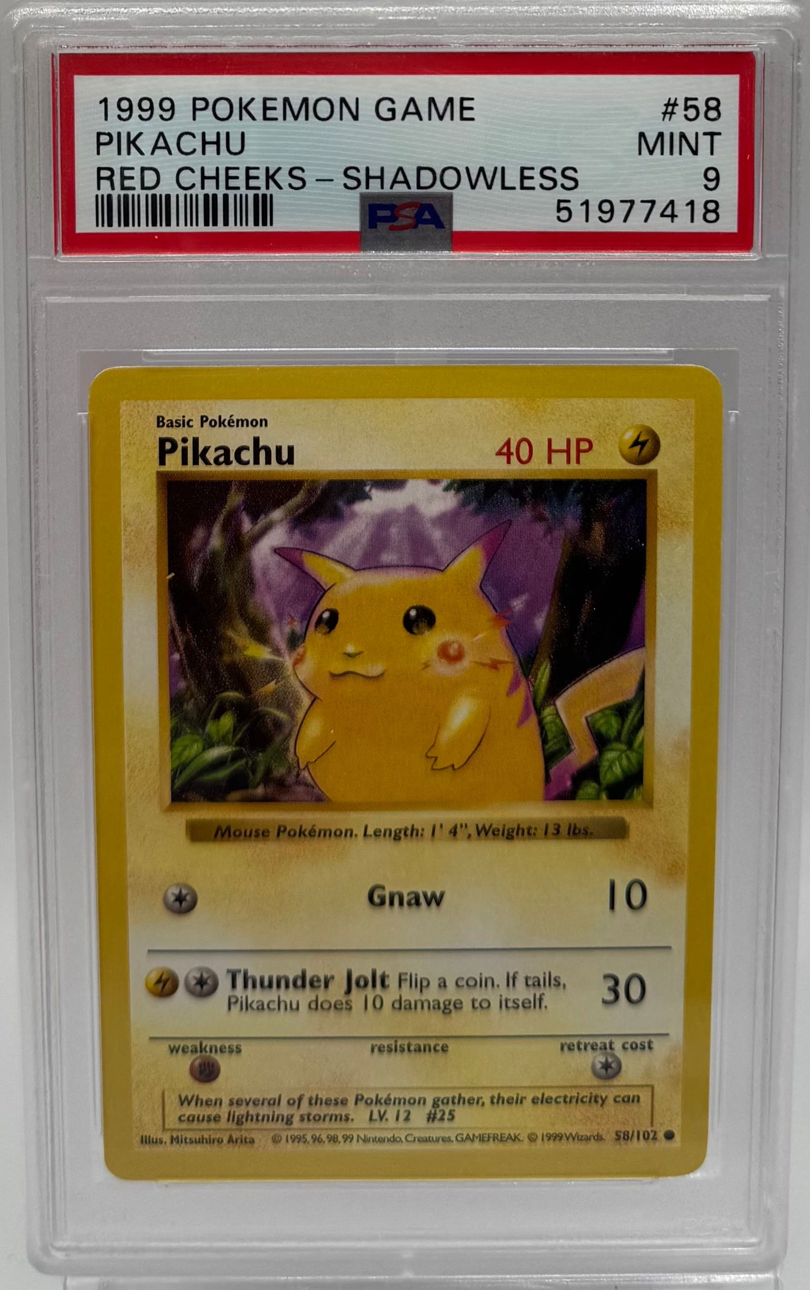 1999 Pikachu Red Cheeks Shawdoless (1 of 2)