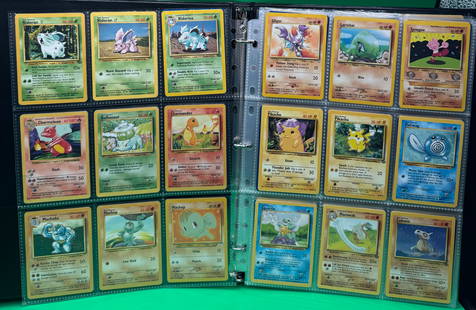 1999 Pokemon Trading Cards Binder: 1999 Pokemon Trading Cards Binder. Pikachu, Charmander, Bulbasaur , Charmeleon, Machoke, Machop, Squirtle and many more. Binder has over 200 Pokemon cards