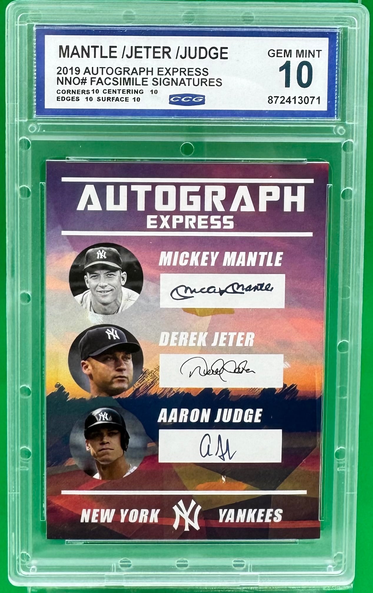 Mickey Mantle Derek Jeter Aaron Judge Card (1 of 2)
