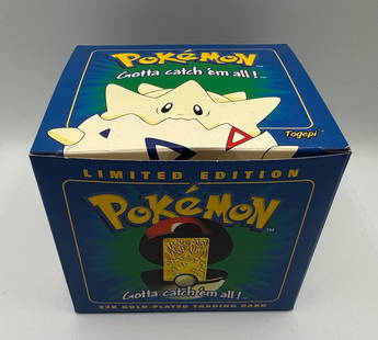 Sealed Sealed 1999 Togepi Pokemon Ball: Sealed Sealed 1999 Nintendo Togepi Pokemon Ball gold plated trading card. The ball is sealed