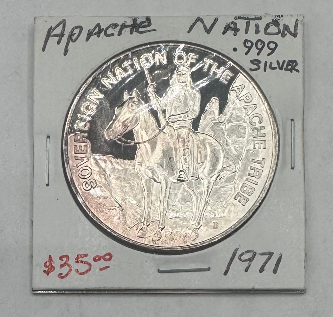 1971 Nation of Apache Tribe Silver Coin (1 of 2)