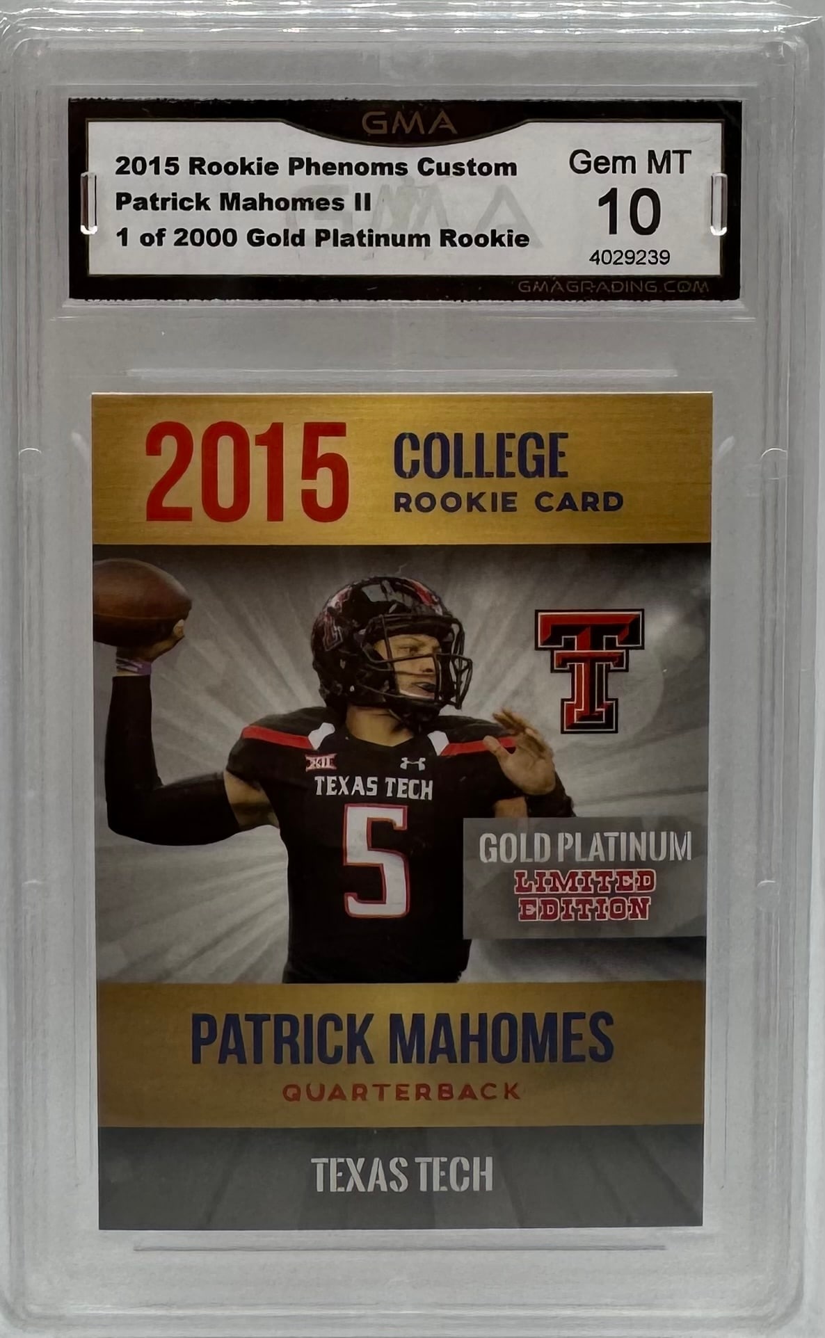 Patrick Mahomes Platinum Rookie: Patrick Mahomes Rookie Gold platinum Football Card Mint 10
