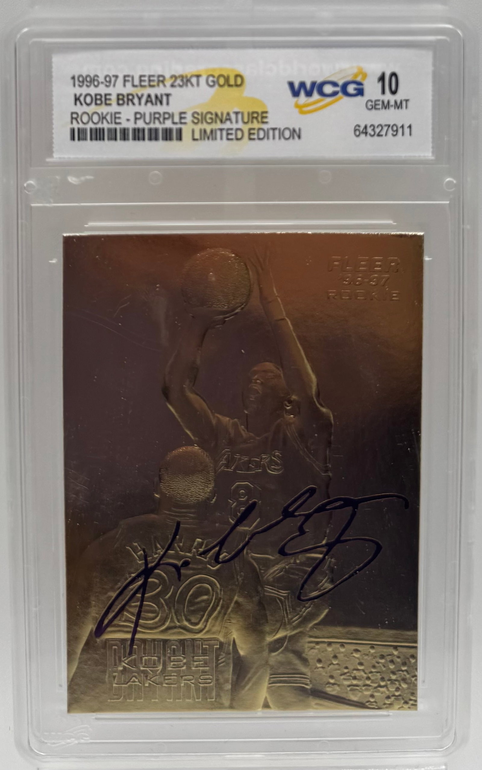 Kobe Bryant Rookie Purple Signature: Kobe Bryant Rookie Signature Edition Basketball Card Mint 10