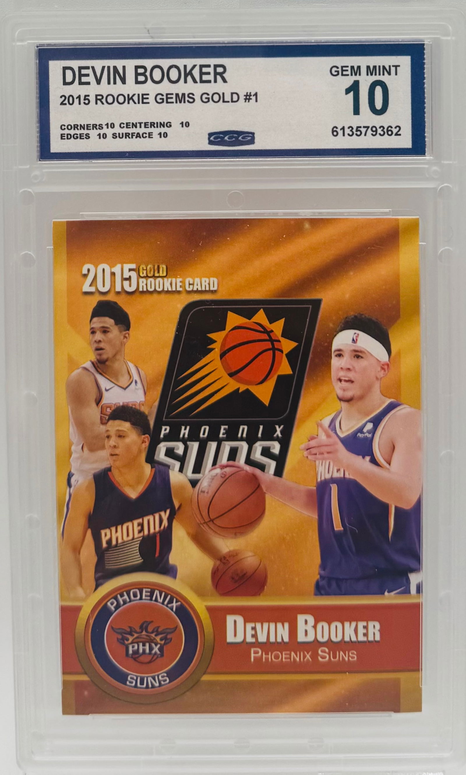 Devin Booker Rookie Gem: Devin Booker Rookie Gem Basketball card mint 10