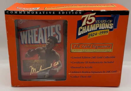 Muhammad Ali Signature Edition: Muhammad Ali Signature Edition wheaties box encased in acrylic with Certificate of authenticity 