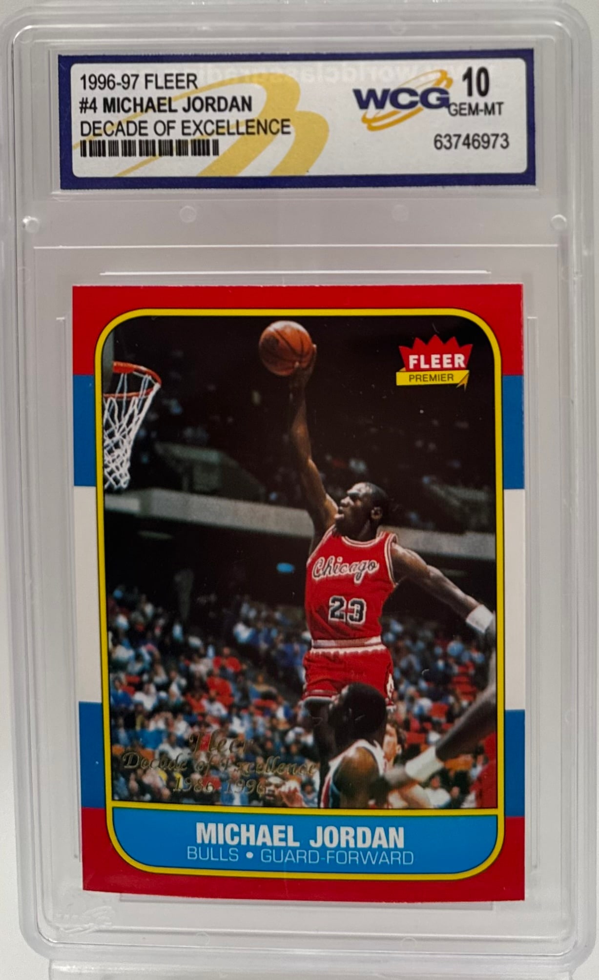 Michael Jordan Decade Of Excellence: 1996 Fleer Michael Jordan Decade Of Excellence Basketball Card mint 10