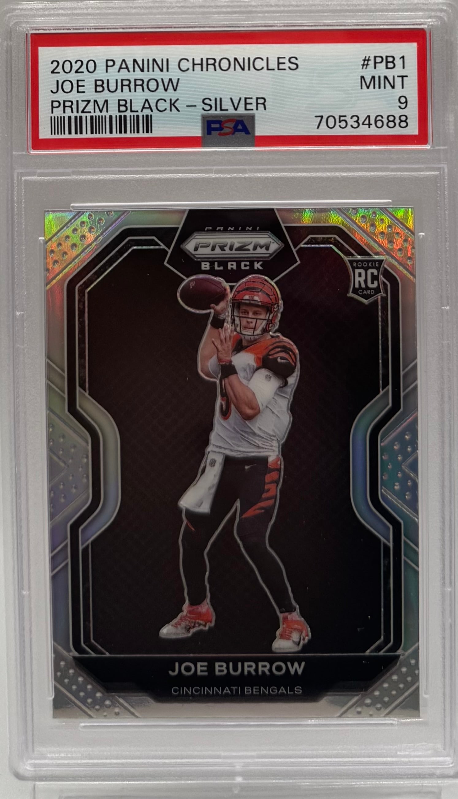 Joe Burrow Prizm Black Silver Rookie (1 of 2)