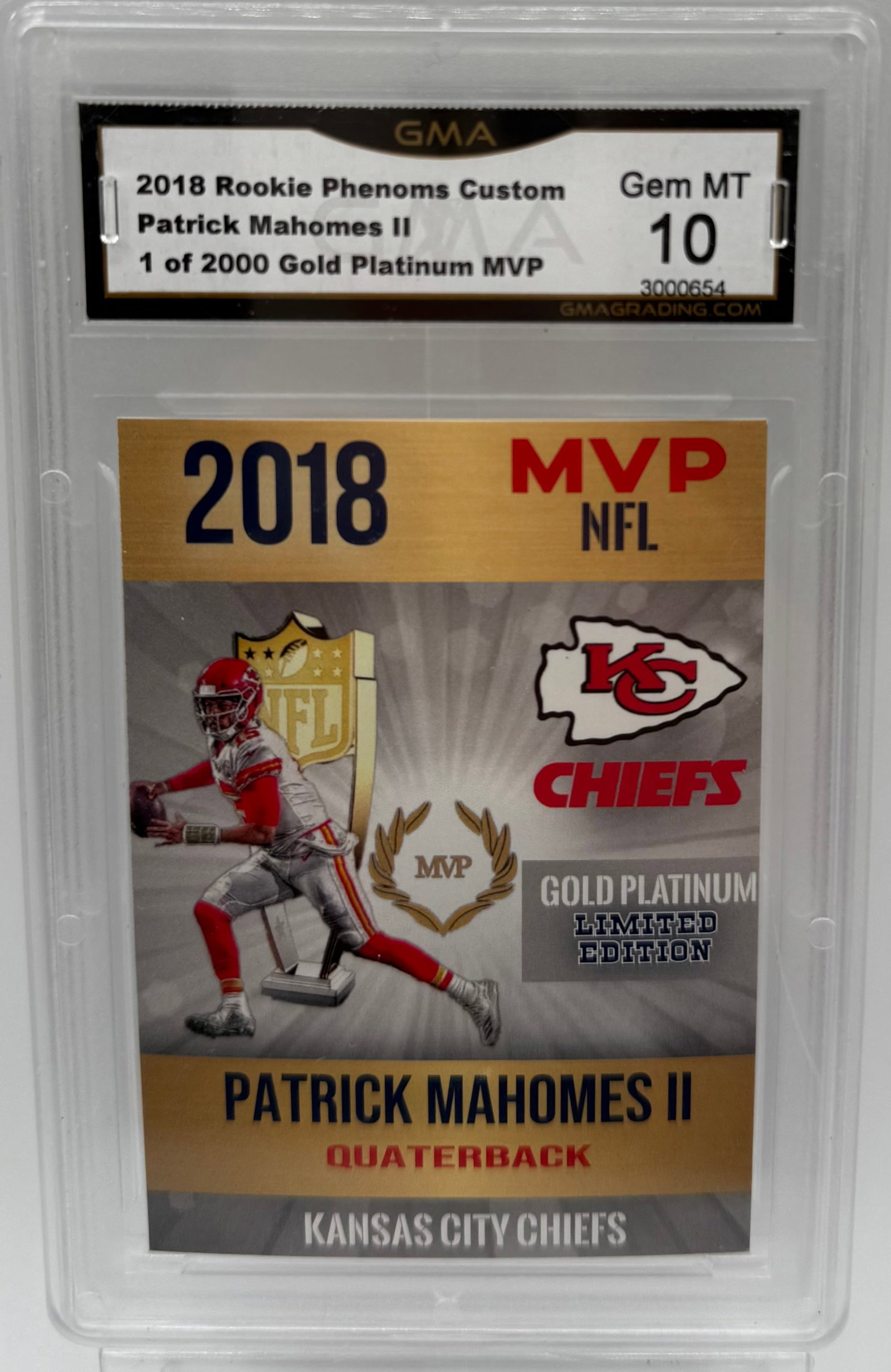 Patrick Mahomes Gold Platinum Rookie: Patrick Mahomes Gold Mahomes Football Card Mint 10