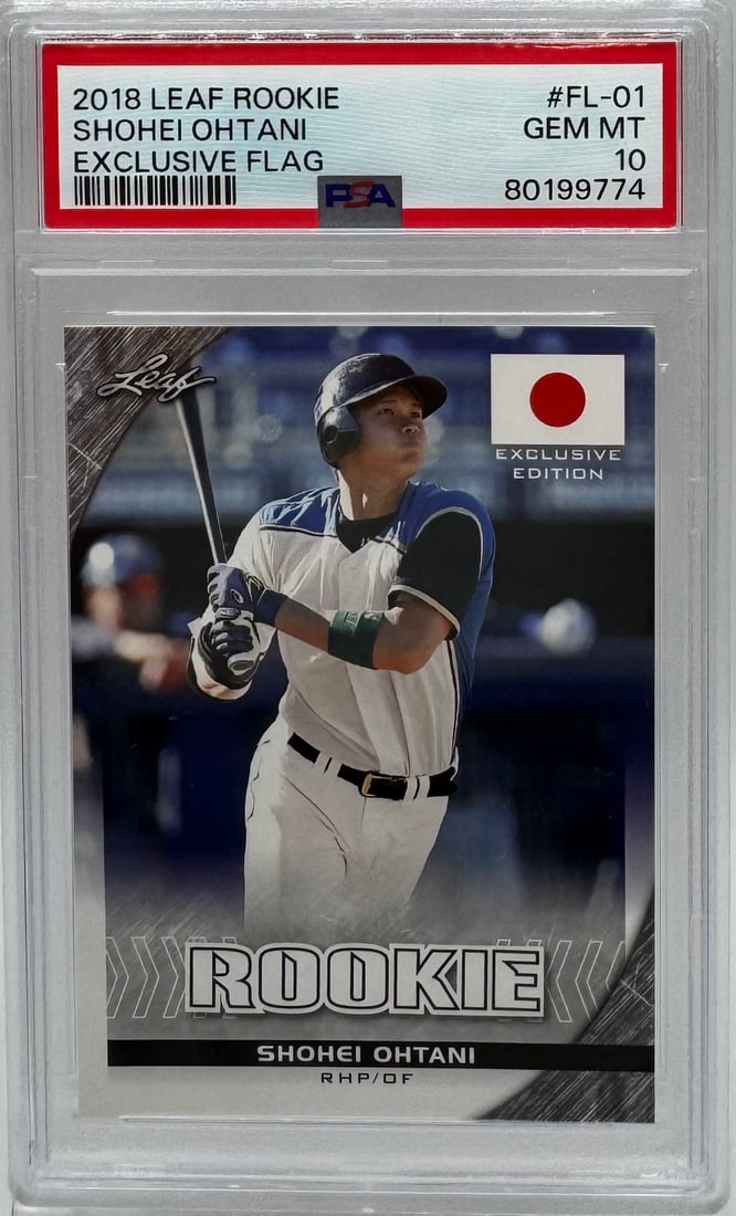 Shohei Ohtani Exclusive Flag Rookie: 2018 Shohei Ohtani Exclusive Flag Rookie PSA 10