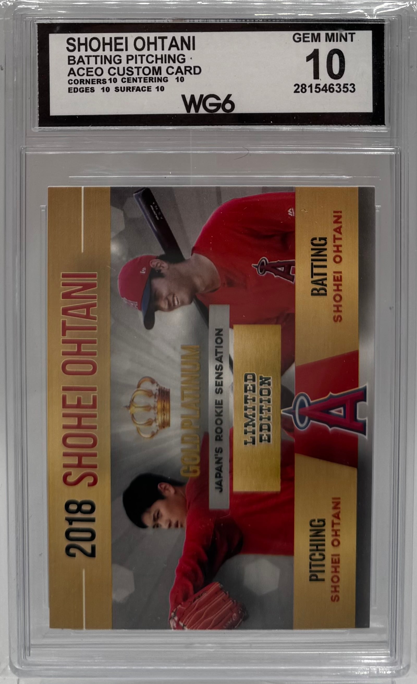 Shohei Ohtani Pitching & Batting Card: Shohei Ohtani Pitching & Batting baseball Card mint 10