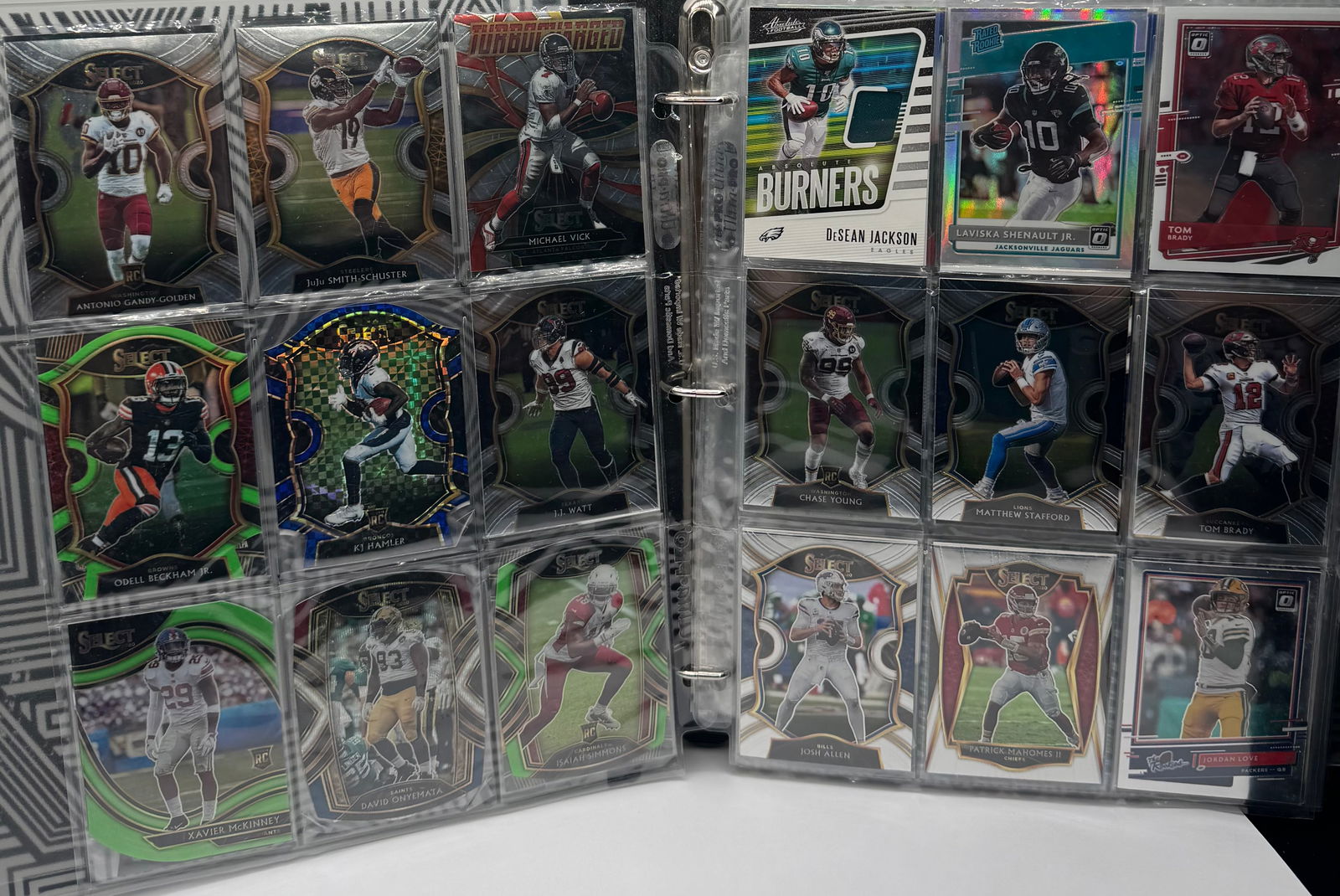 Jordan Love, Josh Allen, Mahomes , Tom Brady, Chase Young Football Cards Binder (1 of 5)