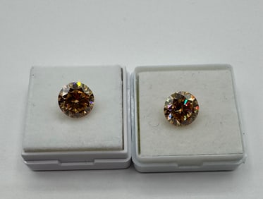 (2) Two Champagne VVS Stones