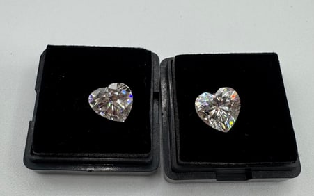2 Two Heart Shapes VVS Stones