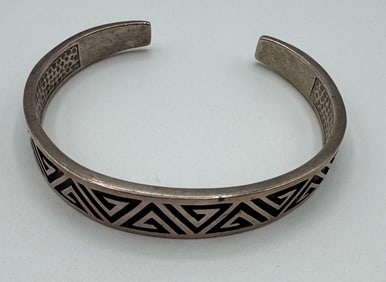 Vintage Navajo Teme Sterling Silver Cuff Bracelet