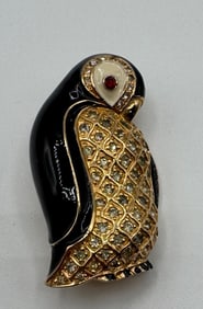 Vintage JUDITH LEIBER Enamel & Crystal Penguin