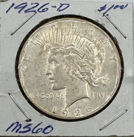 1926-D Peace Silver Dollar