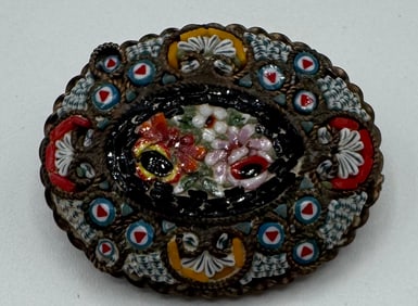 Italian Micro Mosaic Brooch
