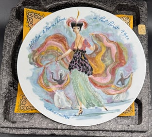 Vintage 1976 Henri D'Arceau Limoges Plate of Paul Poiret Allertine Femme Liane