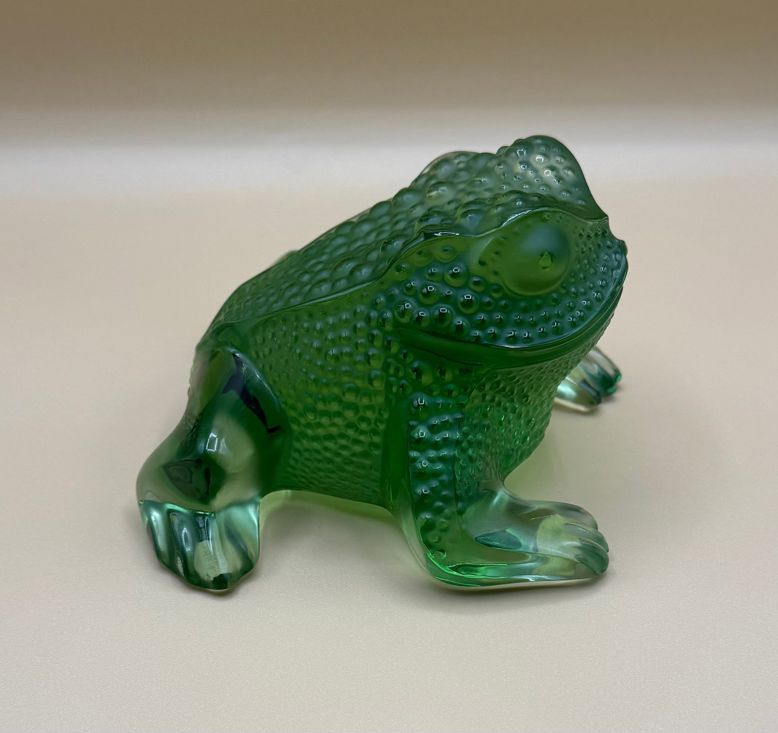 Lalique Green Frog Signed (1 of 6)