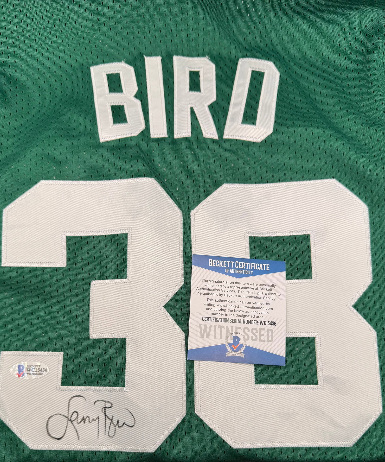 Larry Bird Jersey Autograph Signed COA by Beckett (1 of 2)