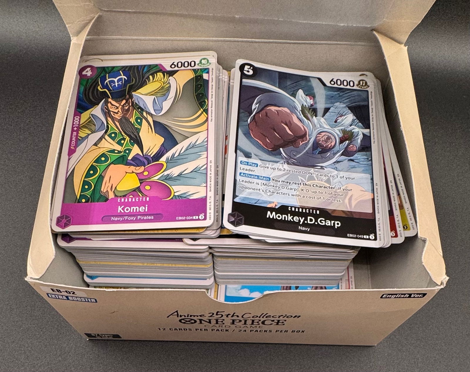 ONE PIECE ANIME 25th ANNIVERSARY COLLECTION box with trading cards B-02 English: ONE PIECE ANIME 25th ANNIVERSARY COLLECTION box with trading cards B-02 English