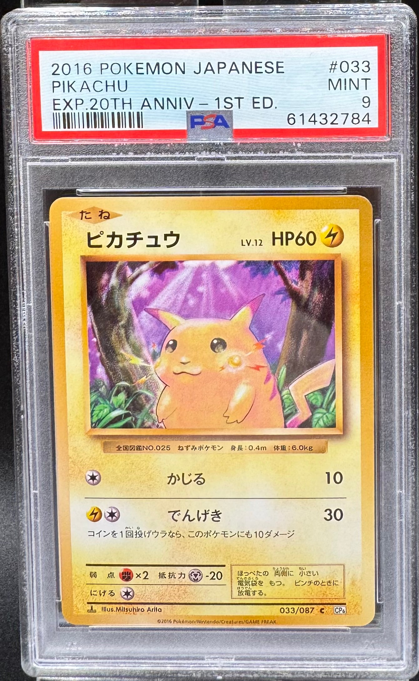 Pikachu 20th Anniversary 1st Edition Pokemon Card (1 of 2)