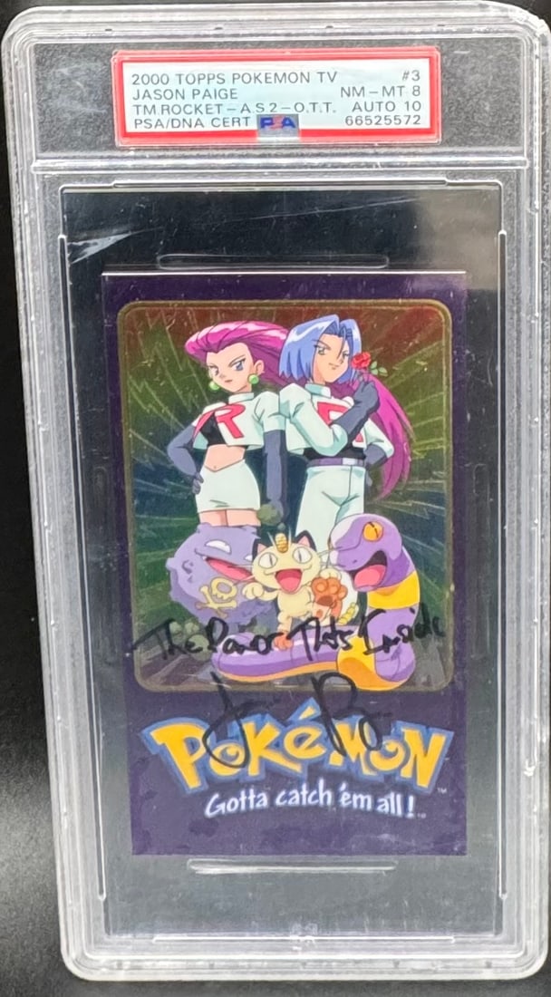 2000 Topps Team Rocket Signed By Jason Paige PSA DNA: 2000 Topps Team Rocket Signed By Jason Paige PSA DNA mint 8 Auto 10 