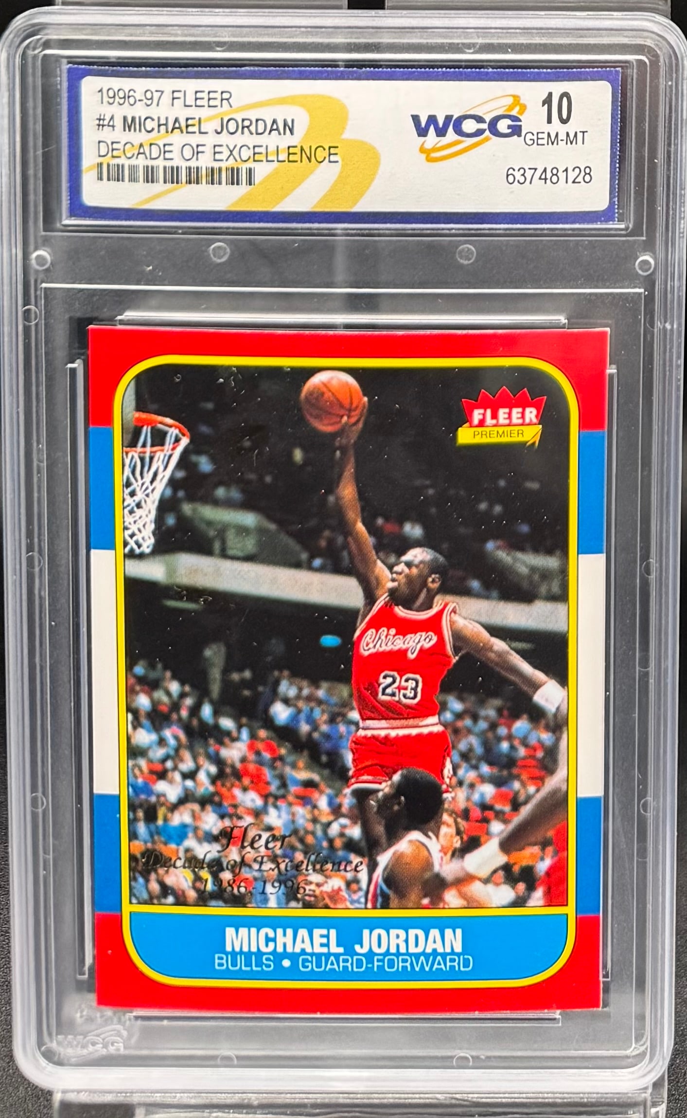 Michael Jordan Decade Of Excellence: 1996 Fleer Michael Jordan Decade Of Excellence Basketball Card Mint 10