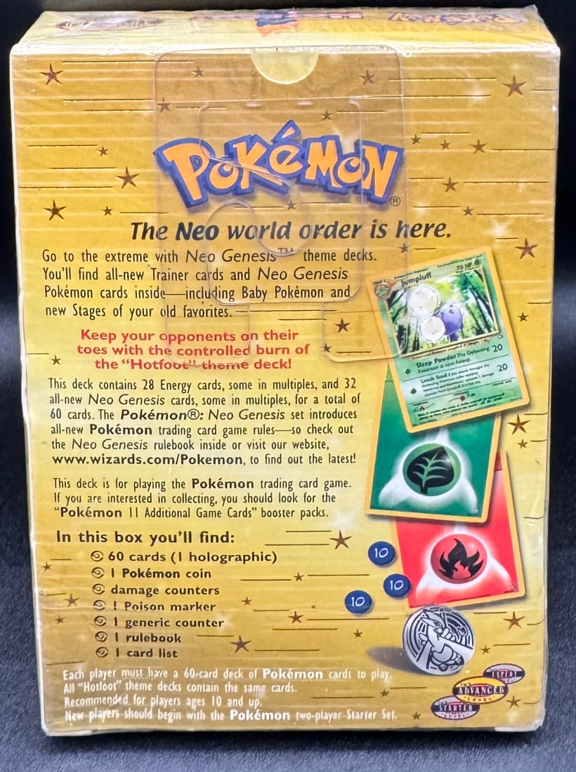 Sealed 2000 Pokemon Neo Genesis Hotfoot Theme Deck - 2