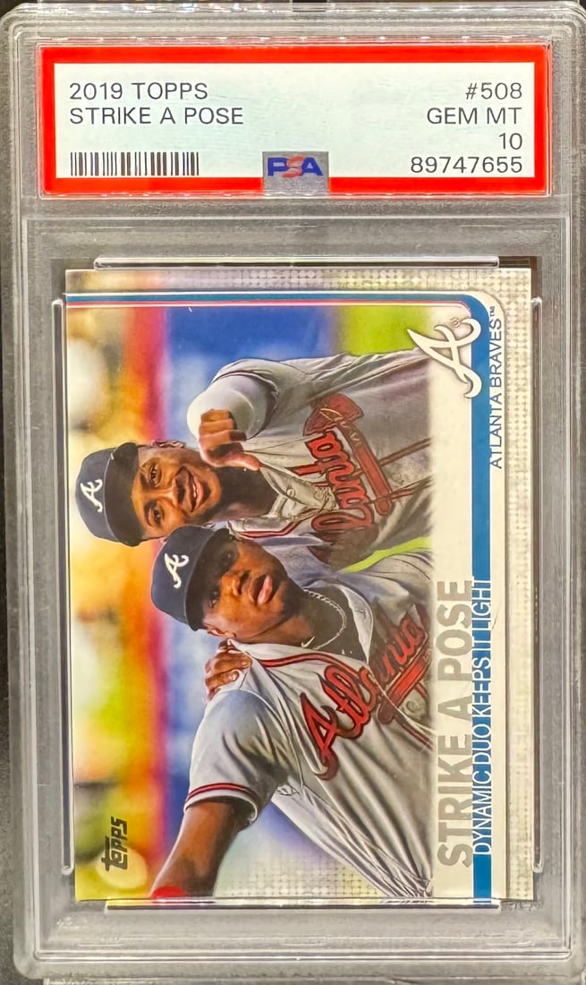 2019 Topps Strike A Pose Ronald Acuna Card: 2019 Topps Strike A Pose Ronald Acuna Card PSA Mint 10