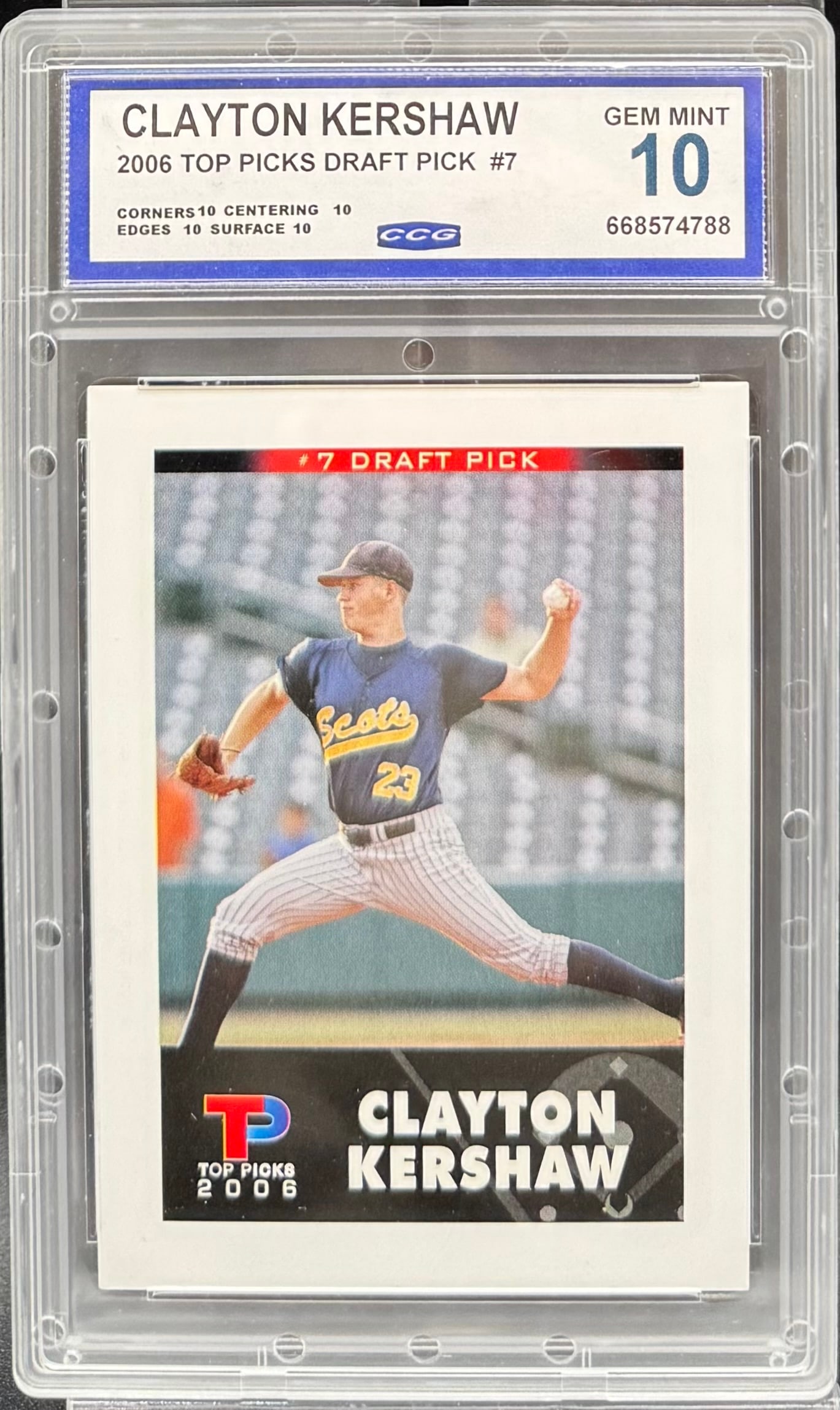 Clayton Kershaw Card: Clayton Kershaw Baseball Card Mint 10 