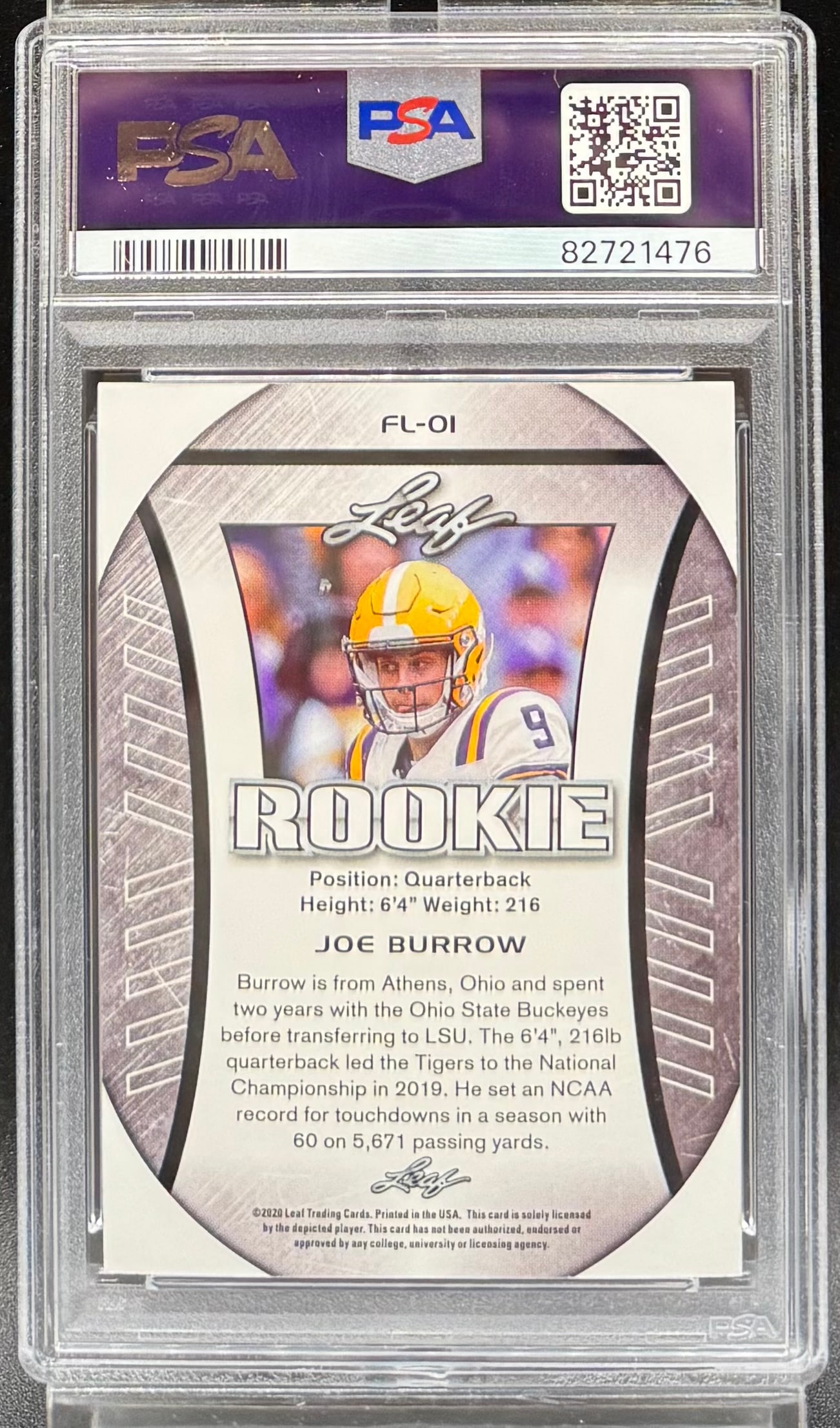 Joe Burrow Rookie Exclusive Flag Card - 2
