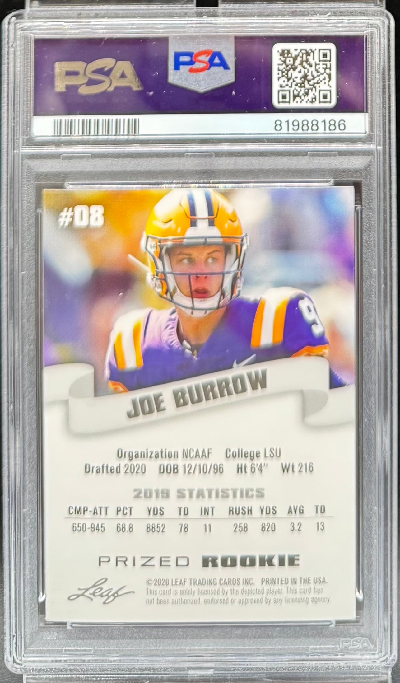 Joe Burrow Prized Rookie - 2