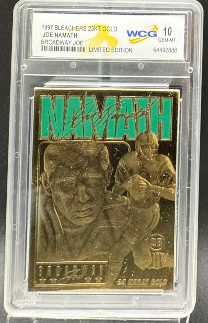 Joe Namath Card: 1997 Joe Namath Card Football Card Mint 10 