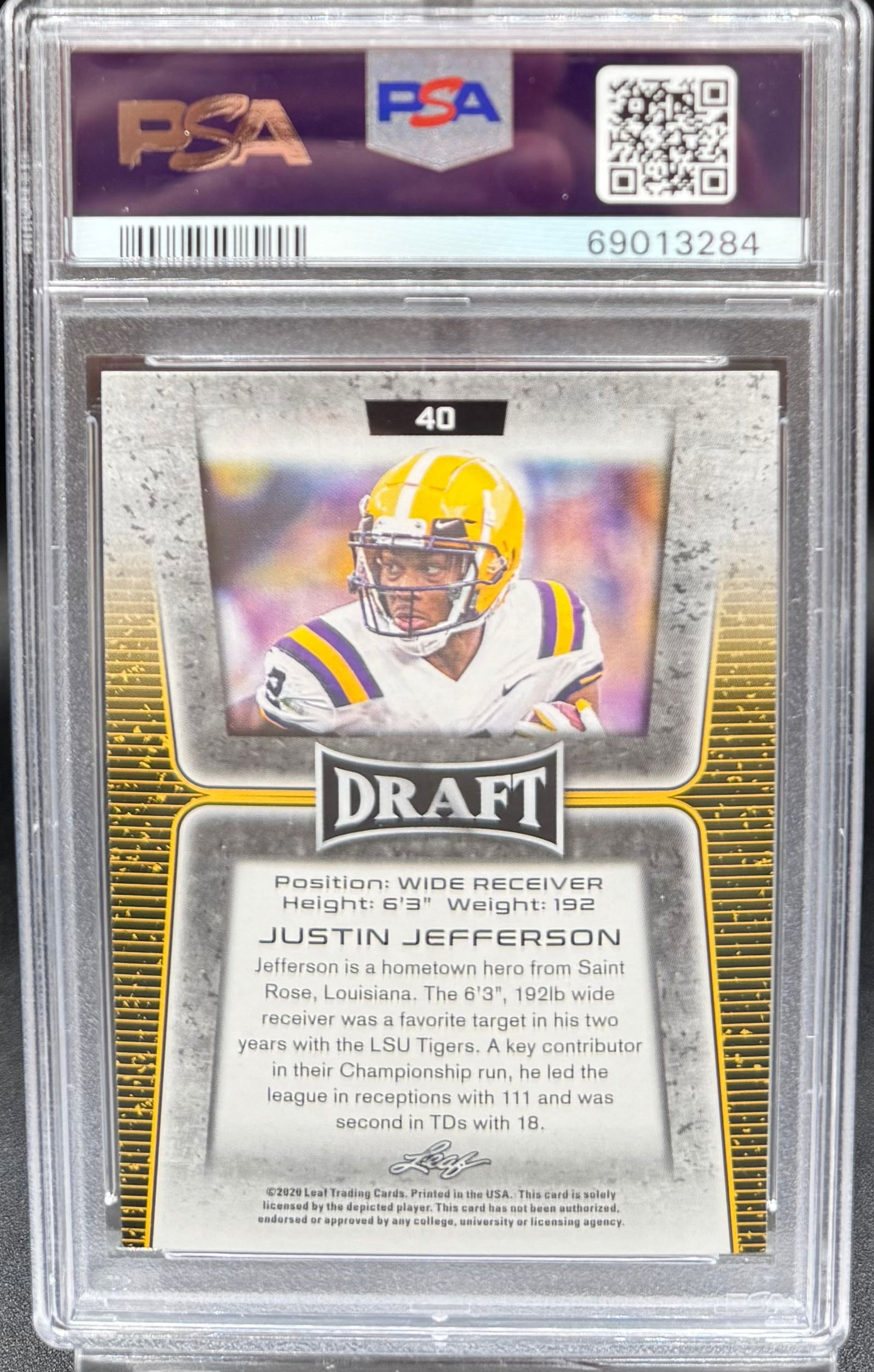 Justin Jefferson Rookie Gold Card - 2