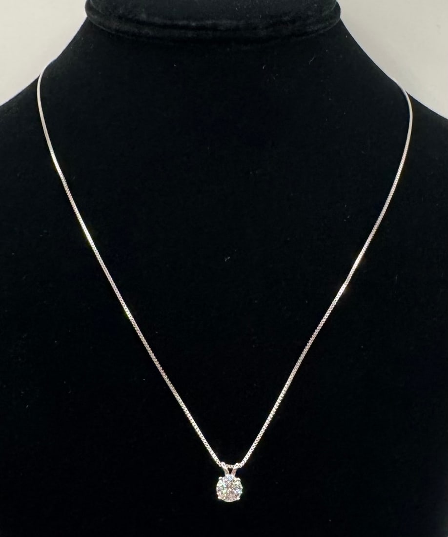 Necklace Moissanite: 1 Carats Color D Moissanite VVS1 Necklace in Sterling Silver with White Gold Overlay, with Certificate Of Authenticity 