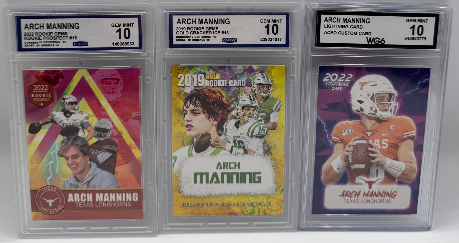 Arch Manning Cards: (3) Arch Manning Football Cards Mint 01 