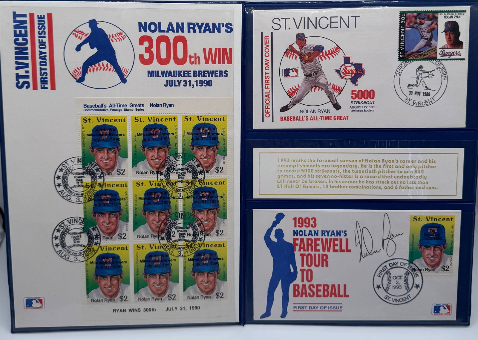 1993 Nolan Ryan Autographed Stamps Collection (1 of 1)