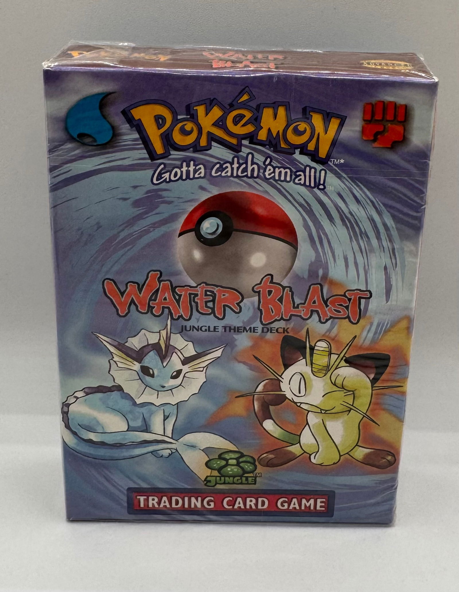 1999 Pokémon Jungle Set Water Blast Theme Deck, Factory Sealed: 1999 Pokémon Jungle Set Water Blast Theme Deck, Factory Sealed Jungle. Features: Vaporeon artwork. Includes the Jungle set symbol on the box front. Factory sealed, "Advanced Level" vintage