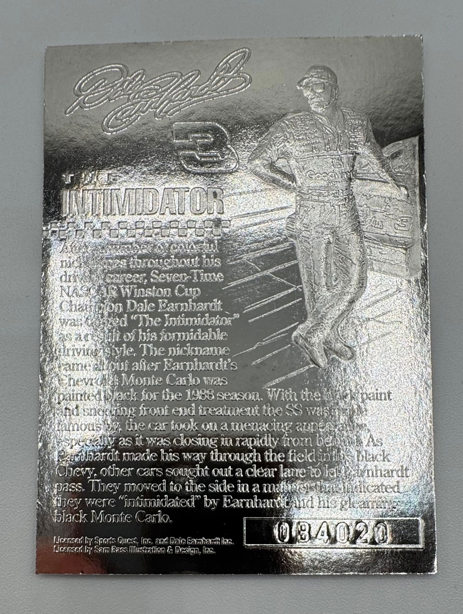 Dale Earnhardt Sr. .999 Pure Silver Commemorative Trading Card - 2