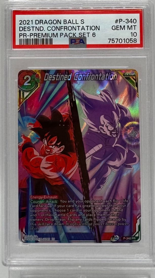 2021 Dragon Ball Super Destined Confrontation #P-340 Premium Pack Set 6 PSA 10 GEM MT (1 of 2)