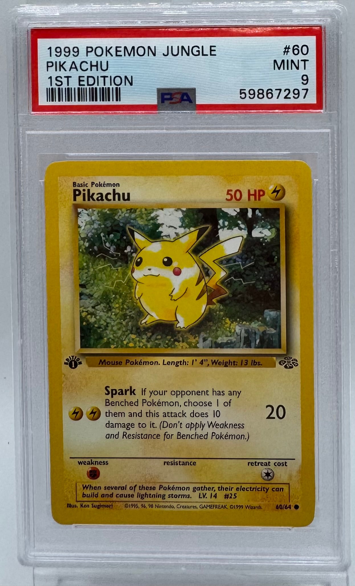 1999 Pokemon Jungle Pikachu 1st Edition PSA 9 MINT (1 of 2)
