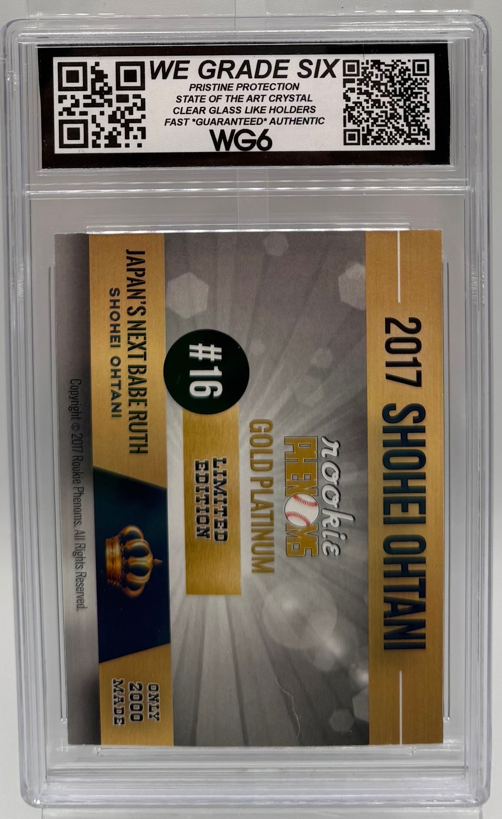 2017 Shohei Ohtani "Japan's Babe Ruth" Gold Platinum ACEO Custom - WG6 10 - 2