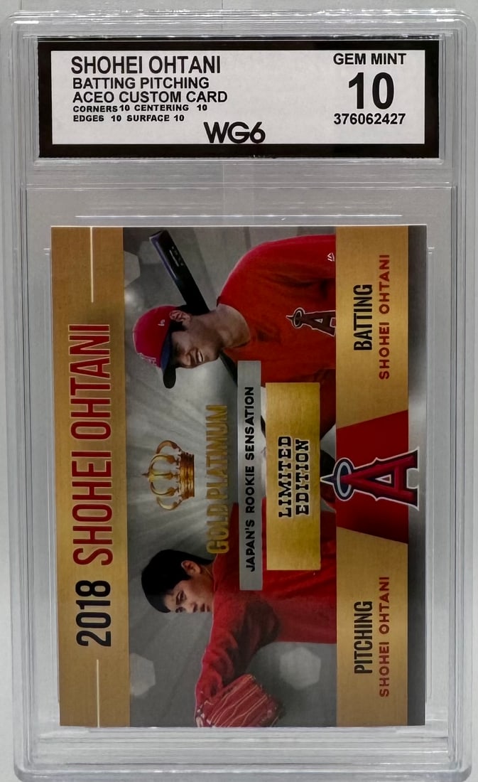 2018 Shohei Ohtani ACEO Custom "Japan's Rookie Sensation" - WG6 10 GEM MINT (1 of 2)