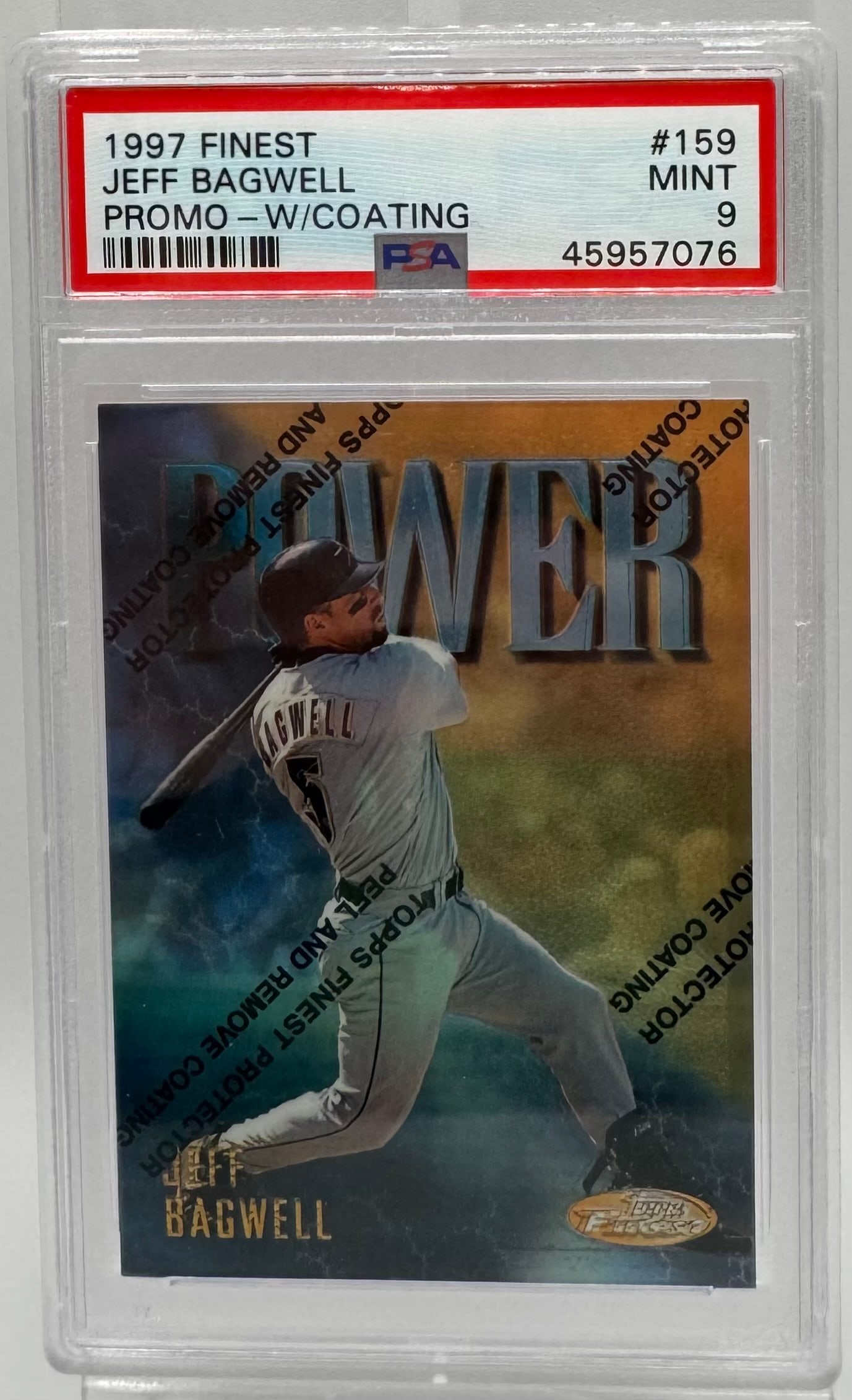 1997 Topps Finest Jeff Bagwell Promo (With Coating) - PSA 9 (1 of 2)