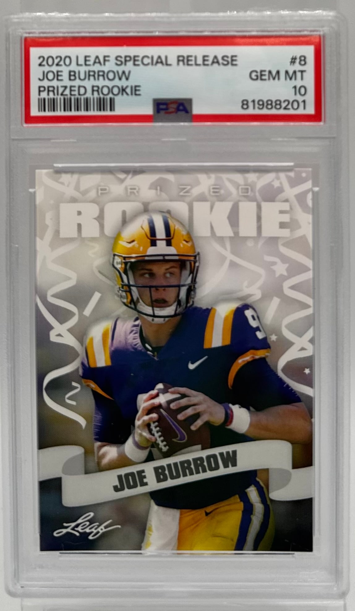 2020 Leaf Special Release "Prized Rookie" #8 Joe Burrow - PSA 10 Gem-MT (1 of 2)
