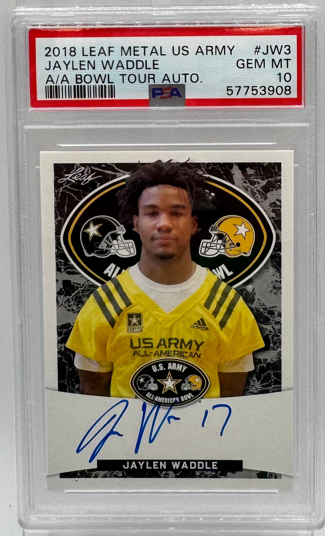 2018 Leaf Metal US Army Jaylen Waddle ROOKIE AUTO - PSA 10 Gem Mint (1 of 2)